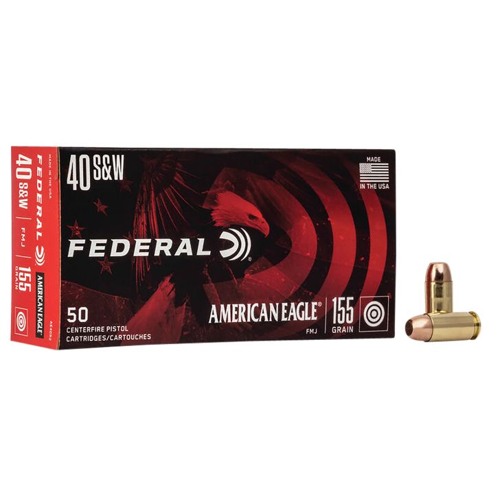 Federal AE40R2 American Eagle Handgun 40S&W 155gr Full Metal Jacket 50 Per Box/20 Case
