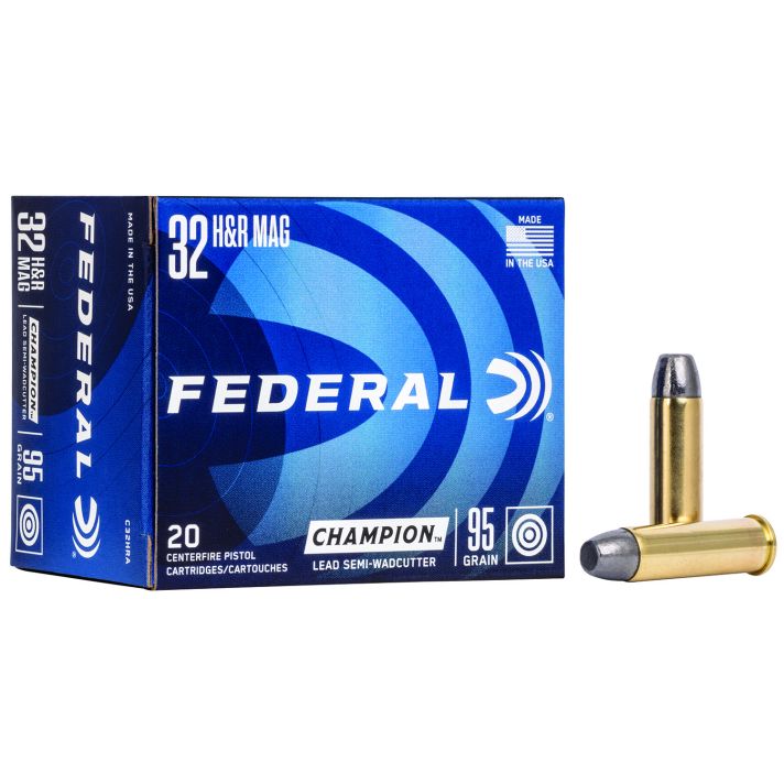 Federal C32HRA Champion Training 32H&R Mag 95gr Lead Semi Wadcutter 20 Per Box/25 Case