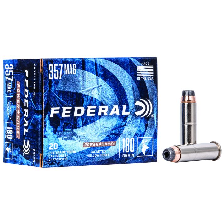 Federal C357G Power-Shok Handgun 357Mag 180gr Jacketed Hollow Point 20 Per Box/25 Case