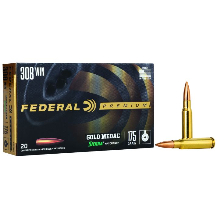 Federal GM308M2 Premium Gold Medal 308Win 175gr Sierra MatchKing BTHP 20 Per Box/10 Case
