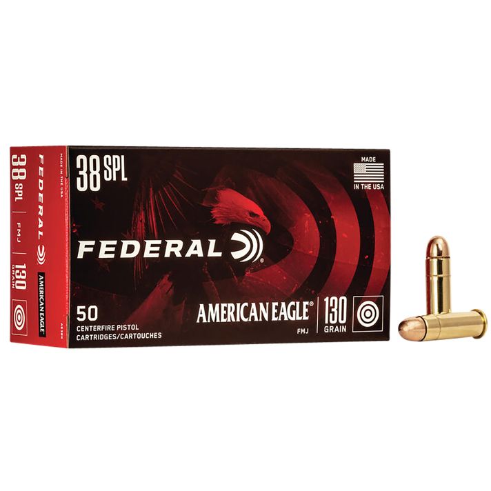 Federal AE38K American Eagle Handgun 38Special 130gr Full Metal Jacket 50 Per Box/20 Case
