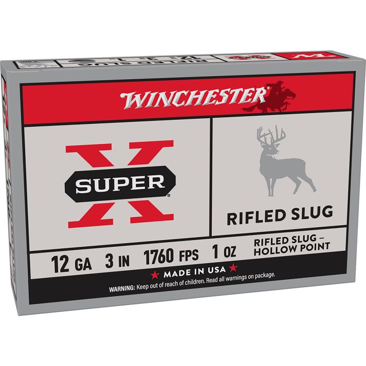 Winchester Ammo X123RS15 Super X12Gauge 3" 1oz Rifled Slug Shot 5 Per Box/50 Case