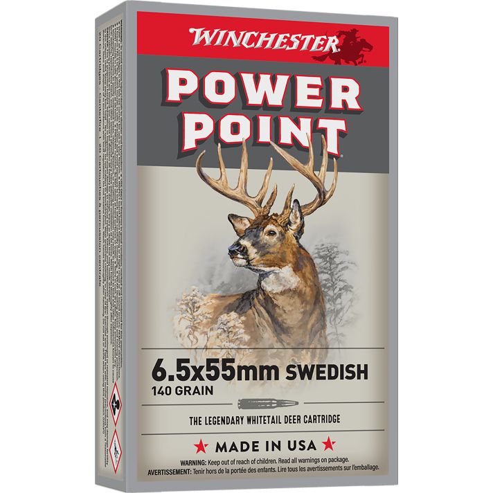 Winchester Ammo X6555 Power-Point6.5x55Swedish 140gr 20 Per Box/10 Case