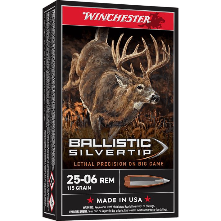 Winchester Ammo SBST2506 Ballistic Silvertip25-06Rem 115gr Rapid Controlled Expansion Polymer Tip 20 Per Box/10 Case