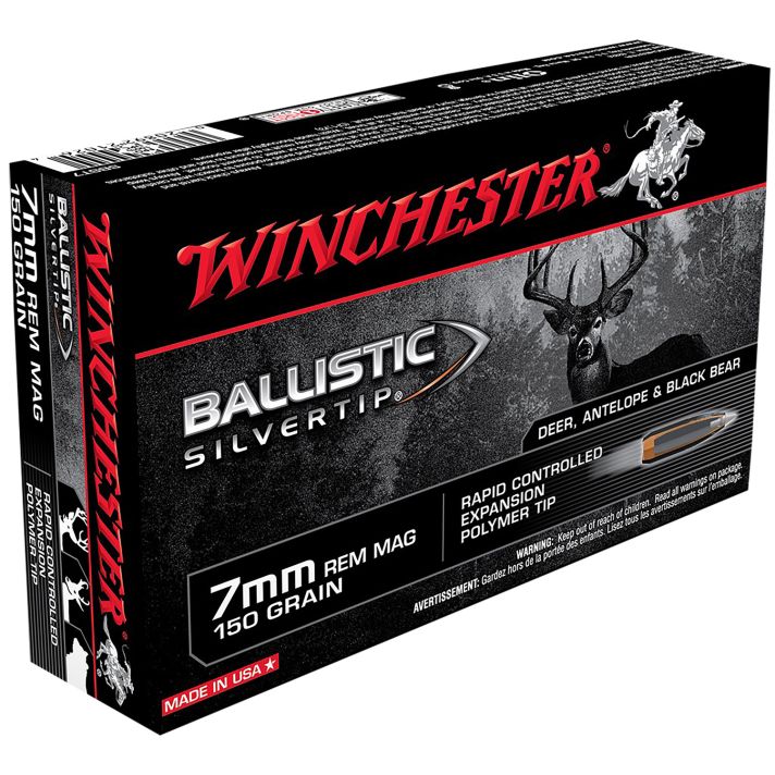 Winchester Ammo SBST7 Ballistic Silvertip7mmRemMag 150gr Rapid Controlled Expansion Polymer Tip 20 Per Box/10 Case
