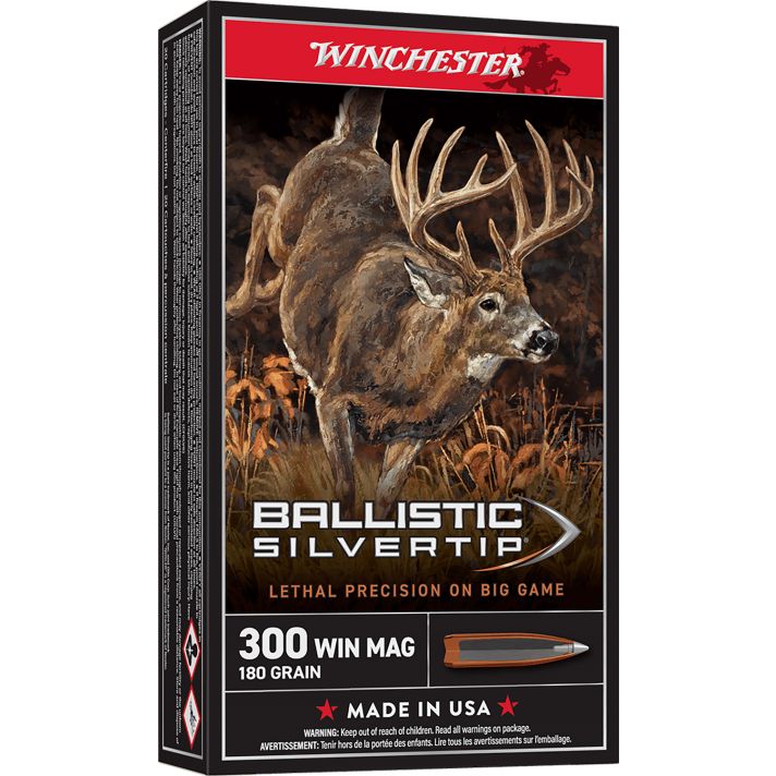 Winchester Ammo SBST300 Ballistic Silvertip300WinMag 180gr Rapid Controlled Expansion Polymer Tip 20 Per Box/10 Case