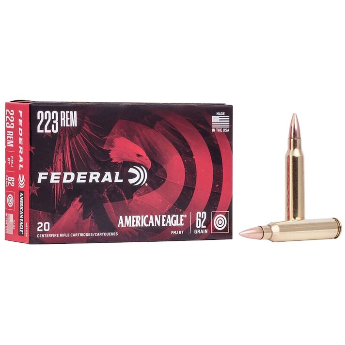Federal AE223N American Eagle Rifle 223Rem 62gr Full Metal Jacket Boat Tail 20 Per Box/25 Case