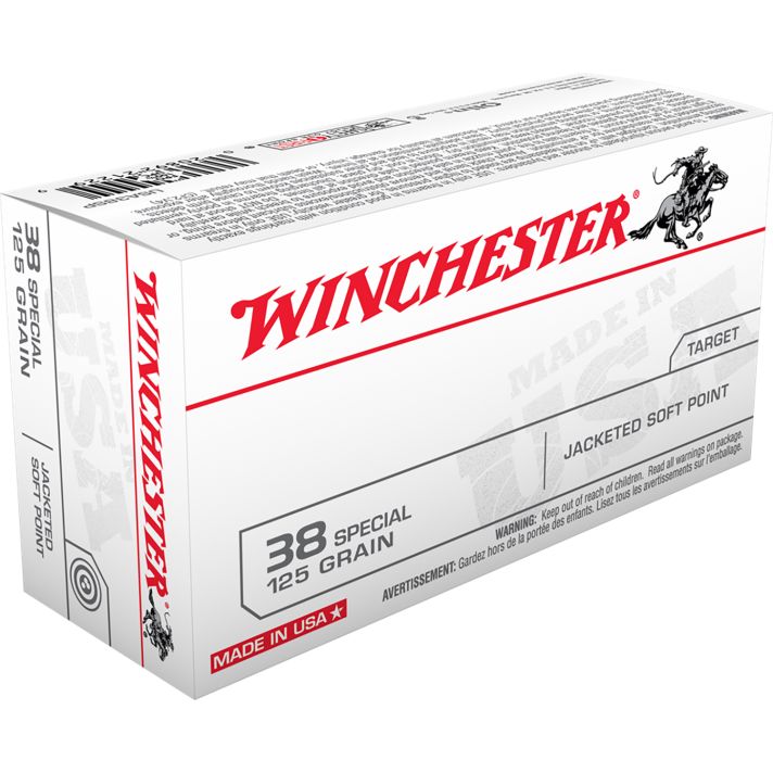 Winchester Ammo USA38SP USA38Special 125gr Jacketed Soft Point 50 Per Box/10 Case