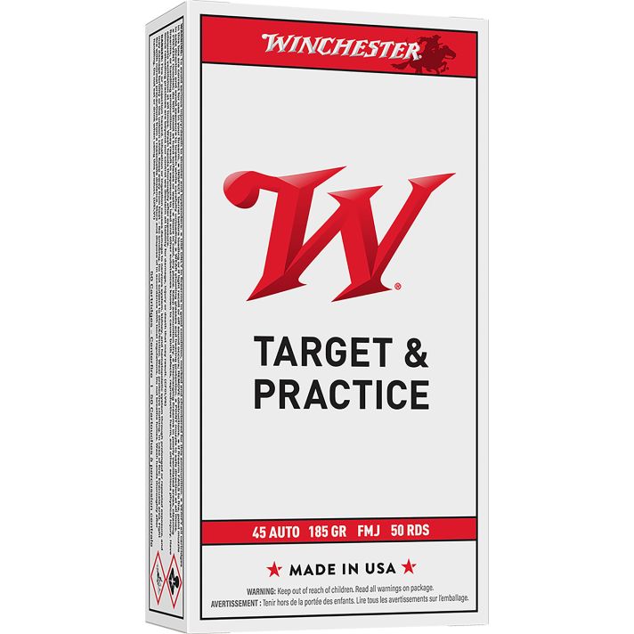 Winchester Ammo USA45A USA45ACP 185gr Full Metal Jacket Flat Nose 50 Per Box/10 Case