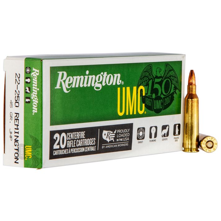 Remington Ammunition 23750 UMC22-250Rem 45gr Jacketed Hollow Point 20 Per Box/10 Case