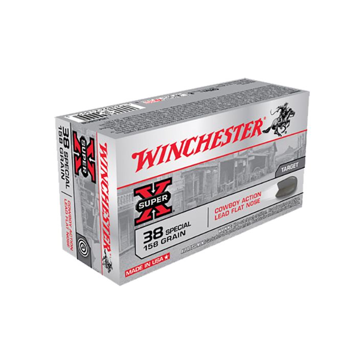 Winchester Ammo USA38CB Super X Cowboy Action 38Special 158gr Lead Flat Nose 50 Per Box/10 Case