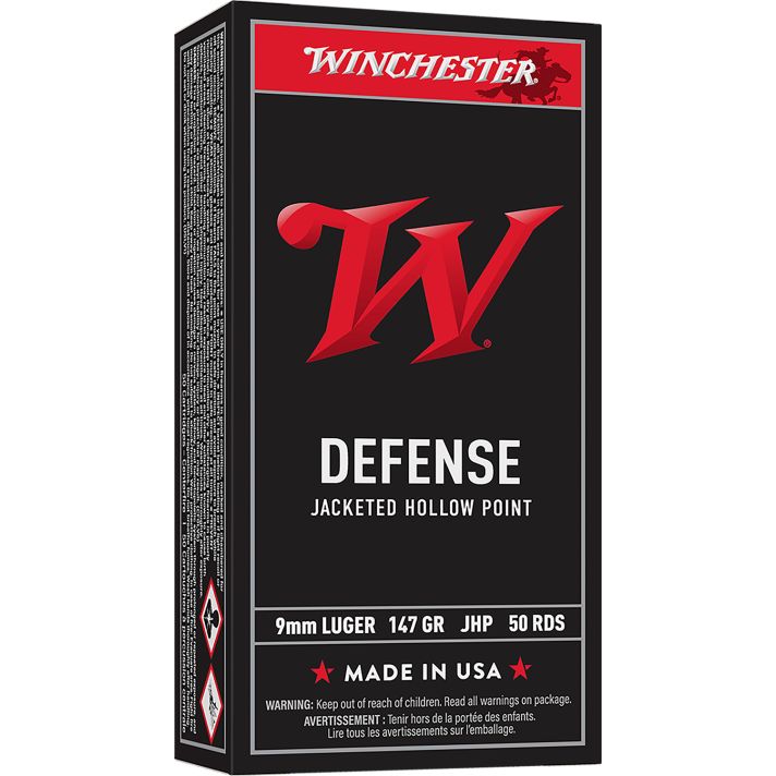 Winchester Ammo USA9JHP2 USA9mmLuger 147gr Jacketed Hollow Point 50 Per Box/10 Case