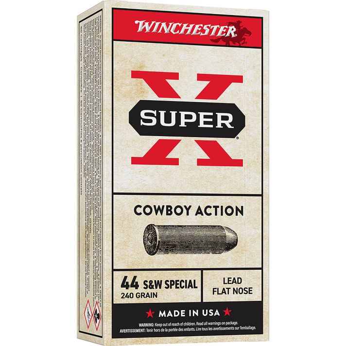 Winchester Ammo USA44CB Super X Cowboy Action 44S&WSpl 240gr Lead Flat Nose 50 Per Box/10 Case