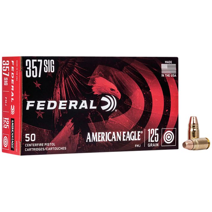 Federal AE357S2 American Eagle Handgun 357Sig 125gr Full Metal Jacket 50 Per Box/20 Case