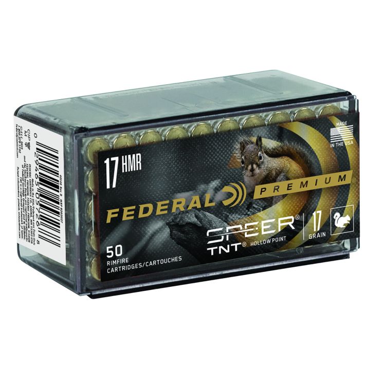 Federal P770 Premium Varmint & Predator 17HMR 17gr Speer TNT Jacketed Hollow Point 50 Per Box/60 Case