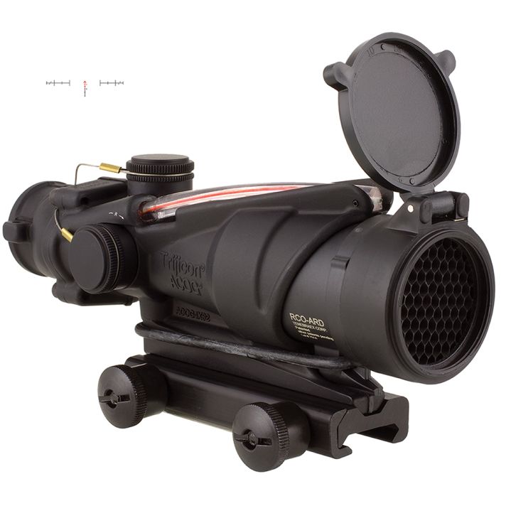 Trijicon 100228 ACOGBlack Hardcoat Anodized 4x32mm Illuminated Red Chevron Reticle