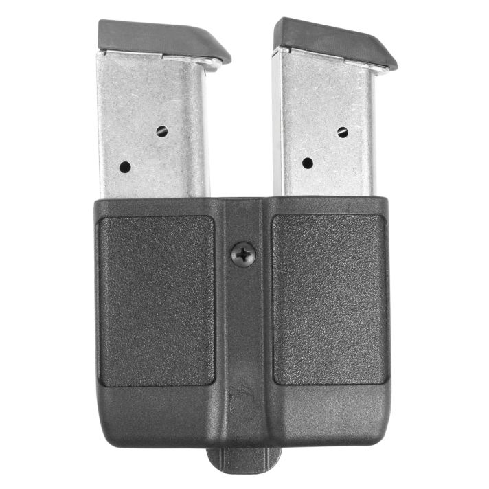 Blackhawk 410510PBK Double Mag CaseBlack Polymer Belt Clip Compatible w/ Single Stack 9mm/10mm/40/45/357