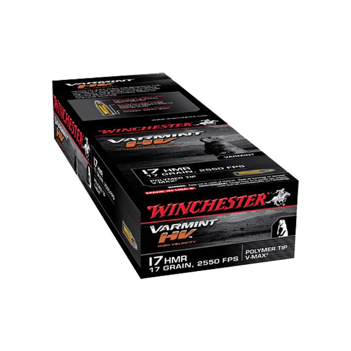 Winchester Ammo S17HMR1 Varmint HV17HMR 17gr Hornady V Max 50 Per Box/20 Case