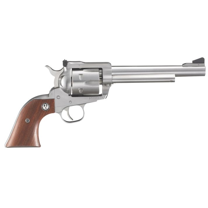 Ruger 0319 Blackhawk357 Mag 6 6.50" Satin Stainless Steel Barrel, Cylinder & Frame, Hardwood Grip, Transfer Bar Safety, Exposed Hammer