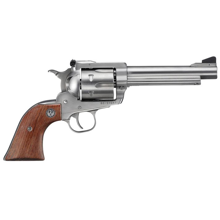 Ruger 0811 Super BlackhawkLarge Frame 44 Rem Mag/44 Special 6rd 5.50" Satin Stainless Steel Barrel, Cylinder & Frame, Hardwood Grip, Transfer Bar Safety, Exposed Hammer