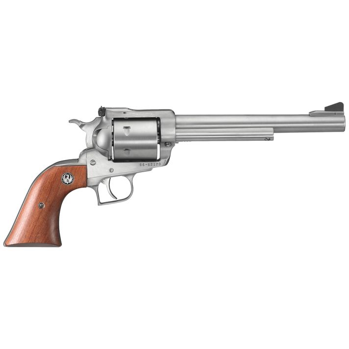 Ruger 0804 Super BlackhawkLarge Frame 44 Rem Mag/44 Special 6rd 7.50" Satin Stainless Steel Barrel, Cylinder & Frame, Hardwood Grip, Transfer Bar Safety, Exposed Hammer