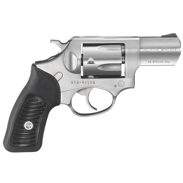 Ruger 5737 SP10138 Special +P 5rd 2.25" Satin Stainless Steel Barrel, Cylinder & Frame, Black Rubber Grip, Transfer Bar Safety, Exposed Hammer