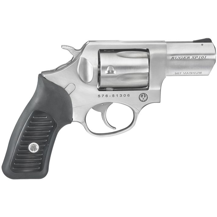 Ruger 5718 SP101357 Mag 5rd 2.25" Satin Stainless Steel Barrel, Cylinder & Frame, Black Rubber Grip, Transfer Bar Safety, Exposed Hammer