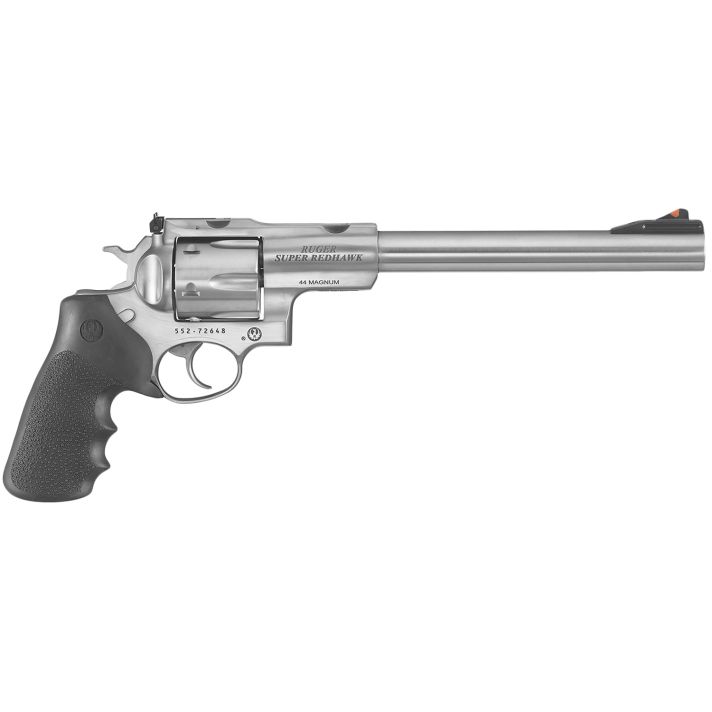 Ruger 5502 Super RedhawkLarge Frame 44 Rem Mag/44 Special 6rd 9.50" Satin Stainless Steel w/Integral Mount Barrel, Satin Cylinder & Frame, Hogue Tamer Monogrip, Transfer Bar Safety, Exposed Hammer