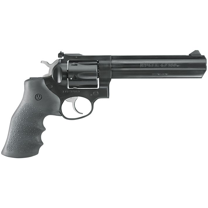 Ruger 1704 GP100Medium Frame 357 Mag 6rd 6" Blued Alloy Steel Barrel, Cylinder & Frame, Hogue Monogrip, Transfer Bar Safety, Exposed Hammer