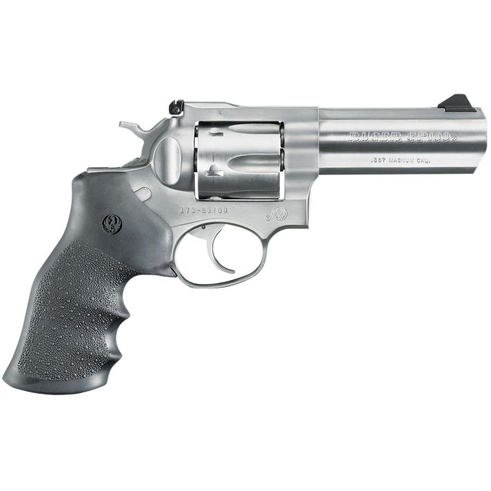 Ruger 1705 GP100Medium Frame 357 Mag 6rd 4.20" Satin Stainless Steel Barrel, Cylinder & Frame, Hogue Monogrip, Transfer Bar Safety, Exposed Hammer