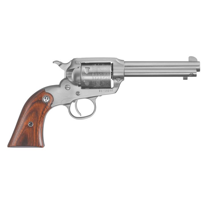 Ruger 0913 BearcatCompact Frame 22 LR 6rd 4" Satin Stainless Barrel, Frame & Engraved Cylinder, Hardwood Grip, Transfer Bar Safety, Exposed Hammer