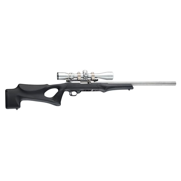 Hogue 22070 OverMolded Rifle Stock Fixed Thumbhole Black OverMolded Rubber Black Synthetic for Ruger 10/22 with .920 Diameter Barrel