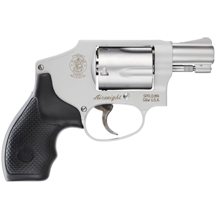 Smith & Wesson 103810 Model 642 Airweight J-Frame 38 Special +P 5 Shot 1.88" Stainless Steel Barrel, Stainless Cylinder, Stainless Aluminum Frame, Black Finger Grooved Grip, Concealed Hammer