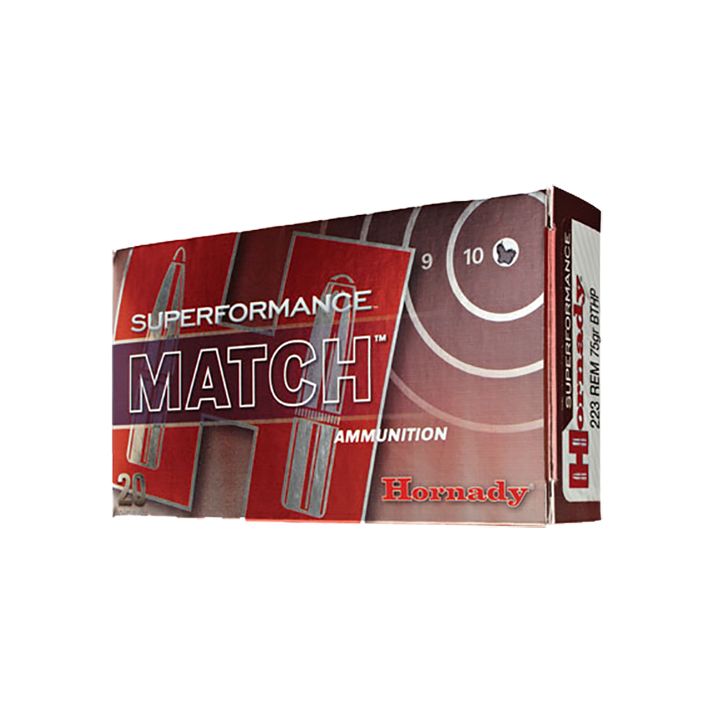 Hornady 80264 Superformance Match 223Rem 75gr Boat Tail Hollow Point 20 Per Box/10 Case