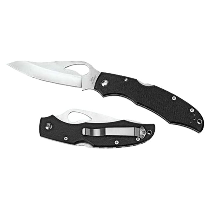Spyderco BY03PSBK2 Byrd Cara Cara 2 Lightweight 3.75" Folding Drop Point Part Serrated 8Cr13MoV SS Blade BlackTextured FRN Handle Includes Pocket Clip