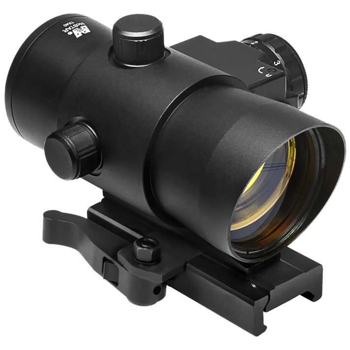 NcStar DLB140R 40mm Red Dot with Red LaserBlack Anodized 1 x 3 MOA Red Dot