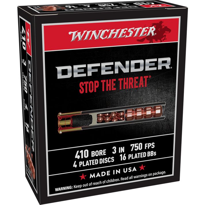 Winchester Ammo S413PDX1 PDX1 Defender Combo 410Gauge 3" 4Defense Discs/16 BBs Shot 10 Per Box/10 Case