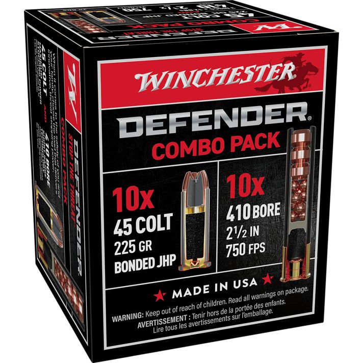 Winchester Ammo S41045PD PDX1 Defender Combo 410Gauge 2.50" 1/2oz 3Defense Discs 12BBs Shot 20 Per Box/10 Case