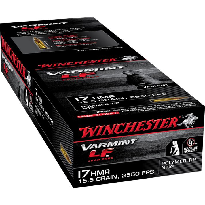 Winchester Ammo S17HMR1LF Varmint LF17HMR 15.5gr Polymer Tip NTX 50 Per Box/20 Case