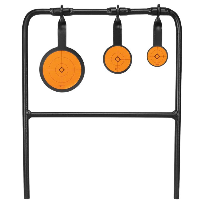 Caldwell 147072 Plink n Swing Triple Spin Target Rimfire Pistol/Rifle Steel Black/Orange Impact Enhancement Motion 1.75"/2.5"/3.5"