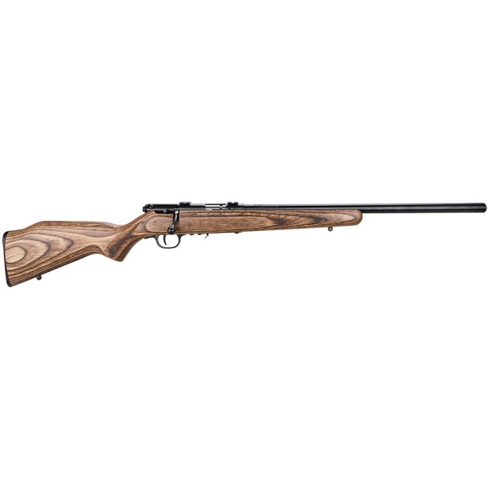 Savage Arms 96734 93R17 BV Full Size 17 HMR 5+1 21" Matte Black Heavy Barrel, Matte Black Drilled & Tapped Carbon Steel Receiver, Natural Brown Fixed Laminate Stock, Right Hand