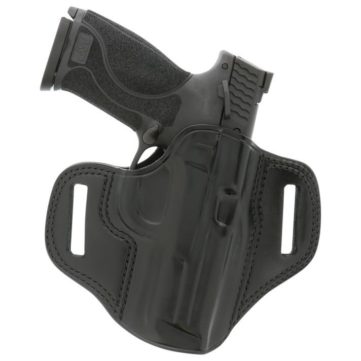 Galco CM224B Combat MasterOWB Black Leather Belt Slide Compatible w/Ruger Security-9/Glock 17/Glock 22 Gen2-5 Belt 1.75" Wide Right Hand