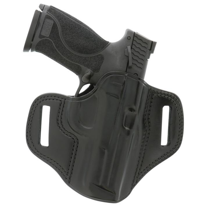 Galco CM226B Combat MasterOWB Black Leather Belt Slide Compatible w/Glock 19/32/36/45/Glock 19X Gen2-5/CZ-P10C Belt 1.75" Wide Right Hand