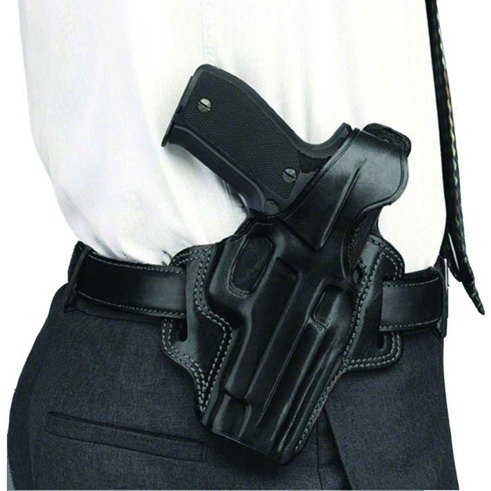 Galco FL226B FletchOWB Black Leather Belt Slide Compatible w/Glock 19 Gen1-5/19X/23 Gen2-5/32/45 Belt Up to 1.75" Wide Right Hand