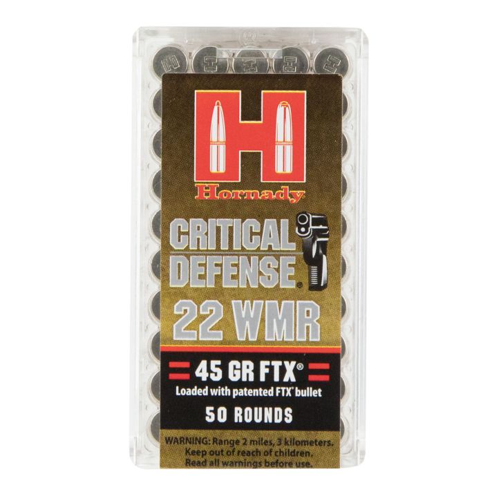 Hornady 83200 Critical Defense22 WMR 45 gr Flex Tip eXpanding 50 Per Box/ 40 Case