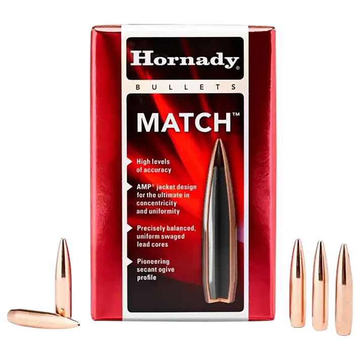 Hornady 2458 Match6mm .243 105 gr Hollow Point Boat Tail Match 100 Per Box/ 25 Case