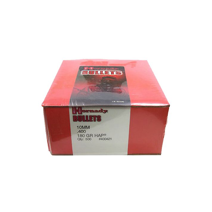 Hornady 400421 HAP10mm Auto .400 180 gr Hollow Point 500 Per Box/ 2 Case