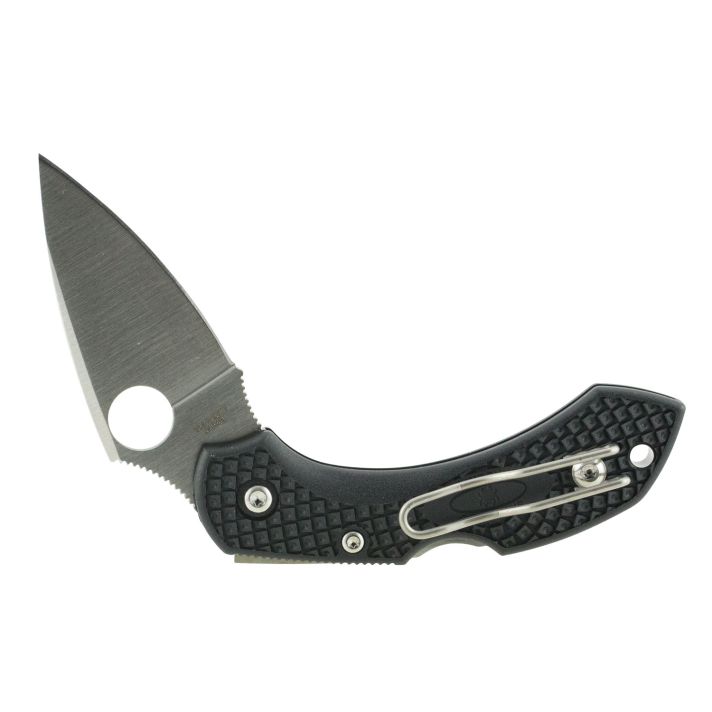 Spyderco C28PBK2 Dragonfly 22.25" Folding Clip Point Plain VG-10 SS Blade Black FRN Handle Includes Pocket Clip