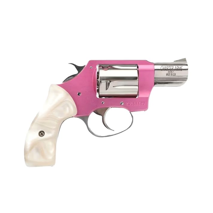 Charter Arms 53839 Undercover Lite Chic Lady Small 38 Special 5 Shot 2" High Polished Stainless Steel Barrel & Cylinder, Pink Aluminum Frame, Pearl Grip, Exposed Hammer