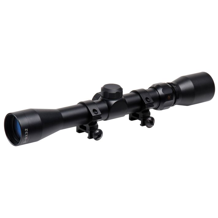 TruGlo TG-853932B TrushotBlack Anodized 3-9x32mm 1" Tube Duplex Reticle w/Rings 3/8" Dovetail